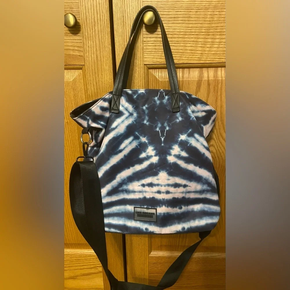 Like Dreams Tie Dye Tote in Baby Pink & Navy